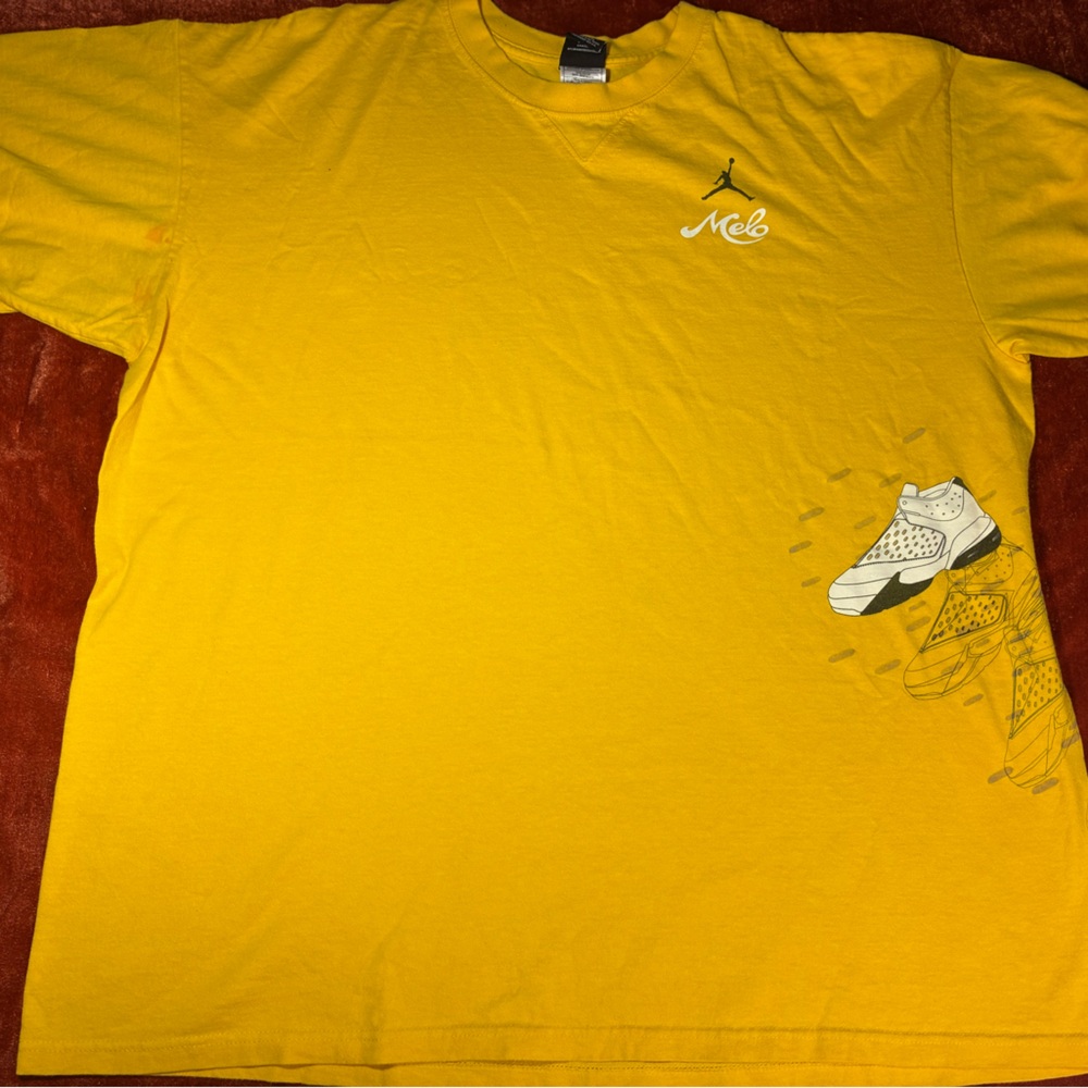 Jordan Men's Yellow Short-Sleeve Tee with Sneaker Graphic